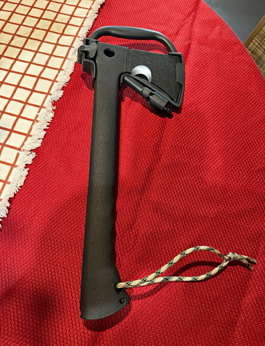 Black camping hatchet - camping,